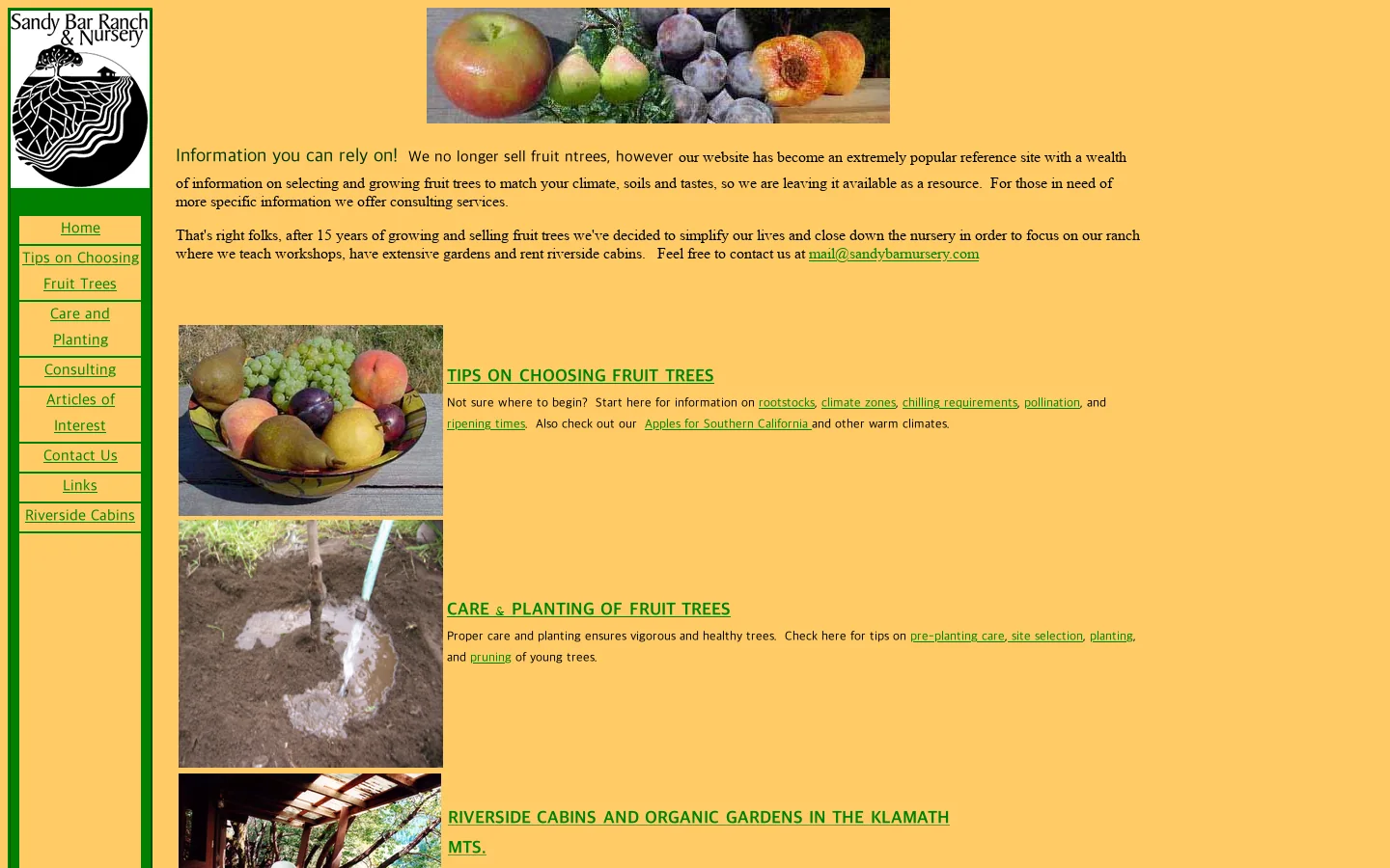 Sandy Bar Nursery 首页截图