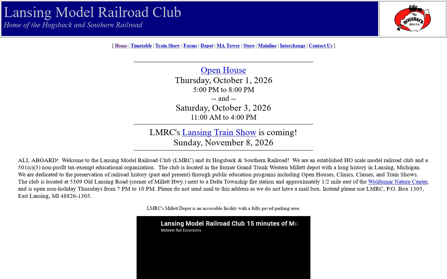 (LMRC) Lansing Model Railroad Club > Home 首页截图