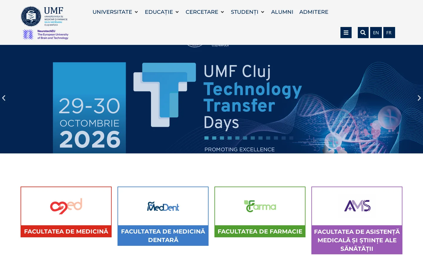 UMF "Iuliu Hațieganu" - Cluj-Napoca 首页截图