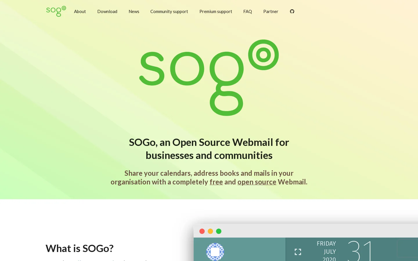 SOGo 首页截图