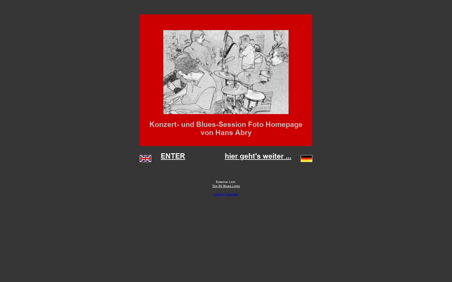 Konzert- und Blues-Session Foto Homepage von Hans Abry 首页截图