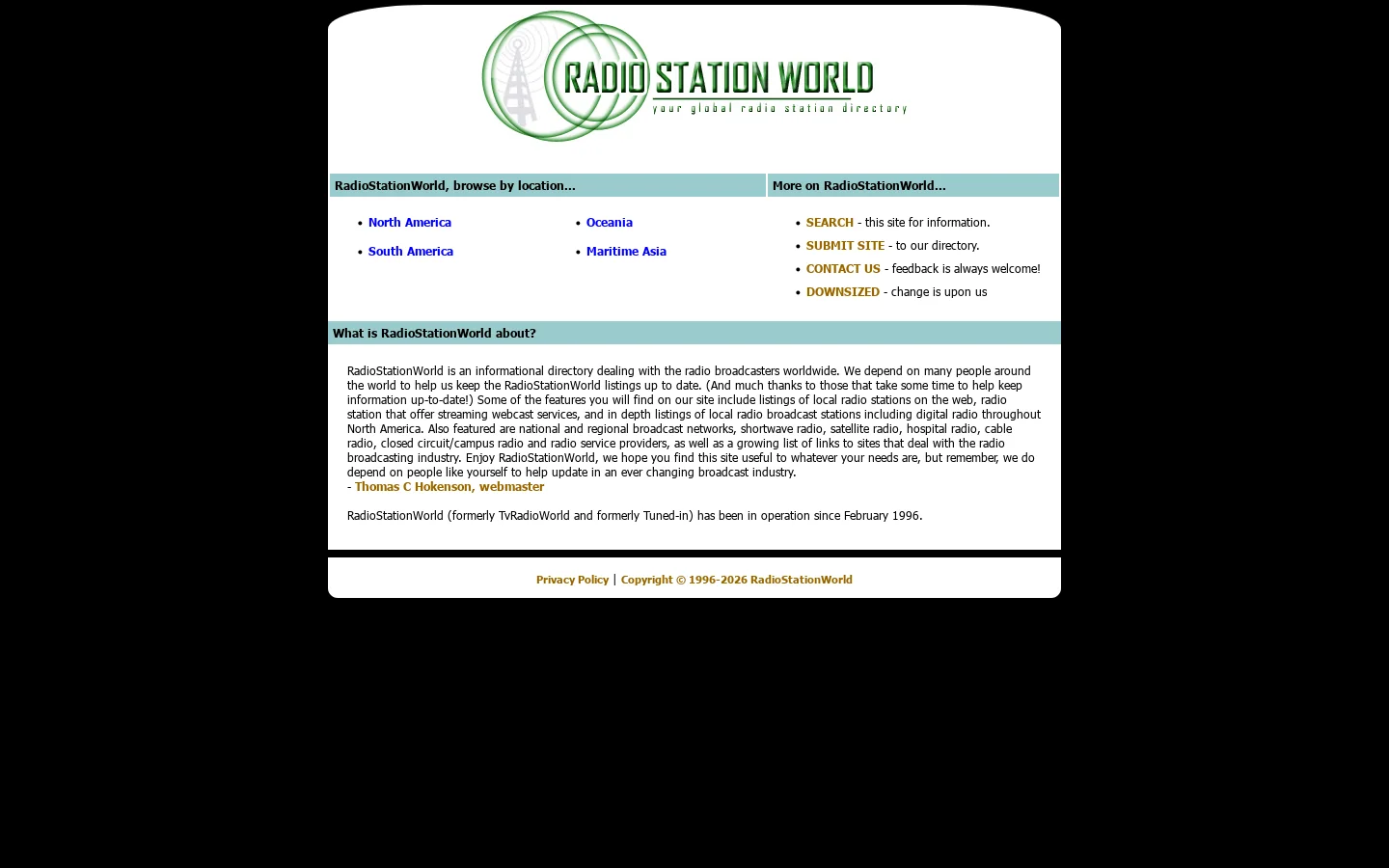 RadioStationWorld 首页截图