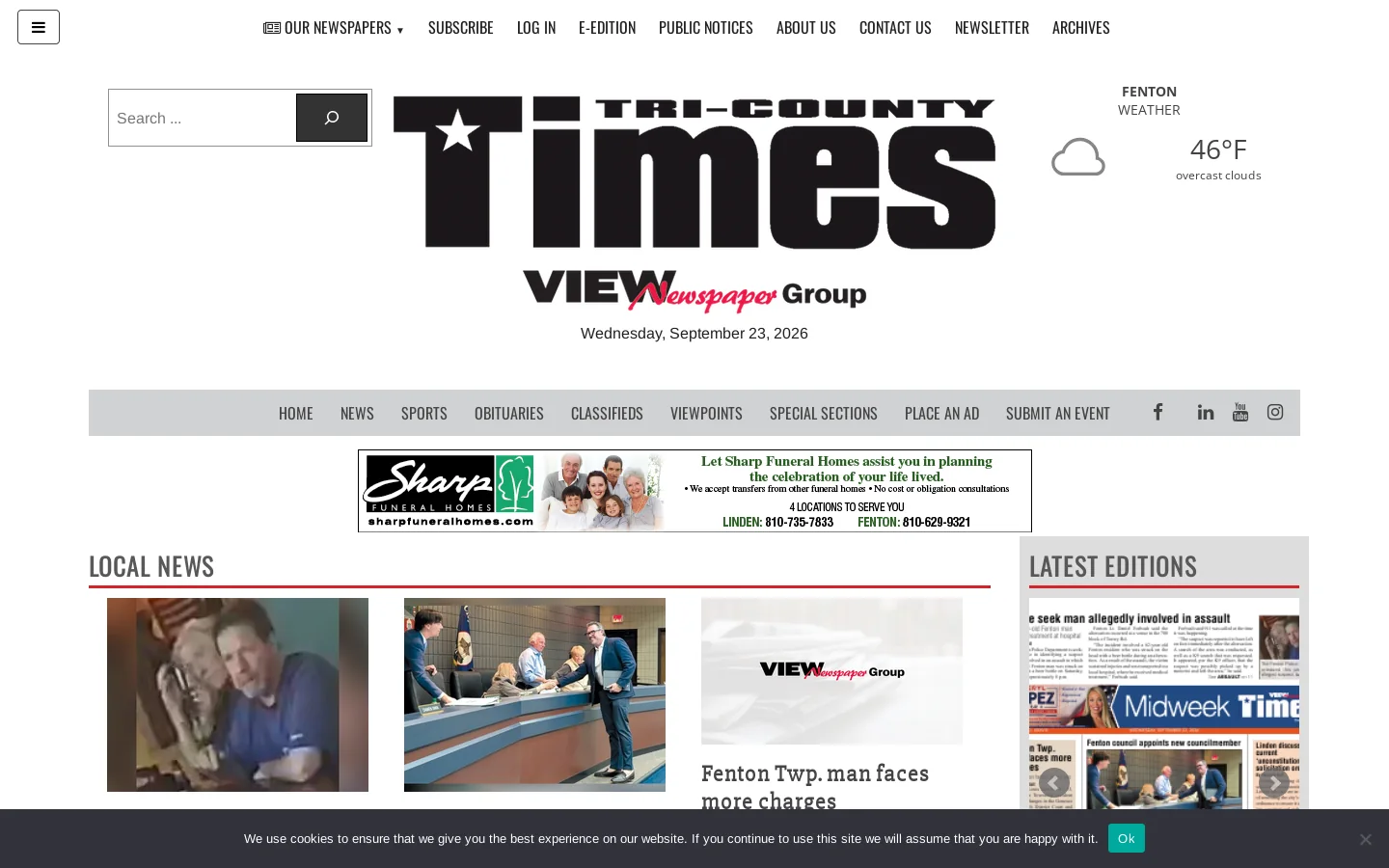 Front Page - Tri-County Times 首页截图