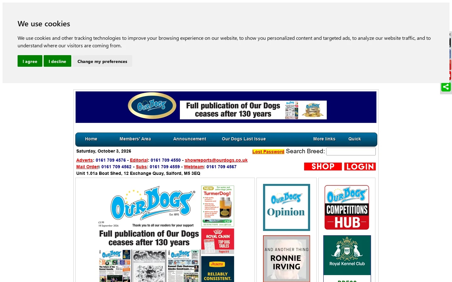 Our Dogs Newspaper 首页截图