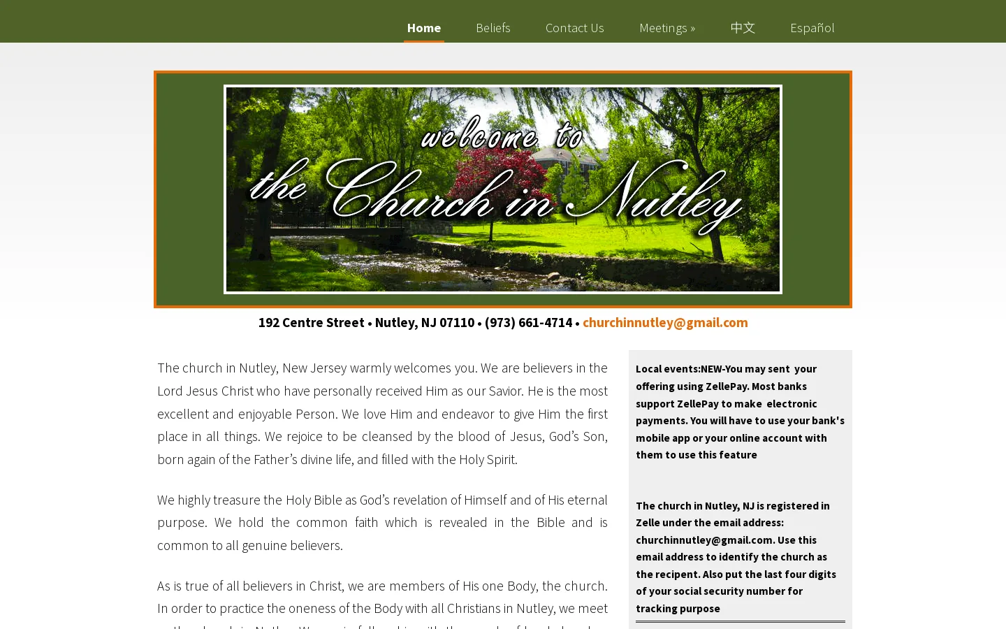 The Church of Nutley 首页截图