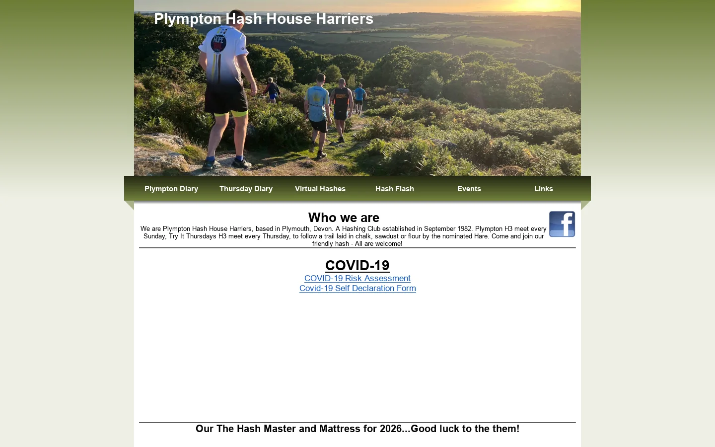 Plympton Hash House Harriers 首页截图