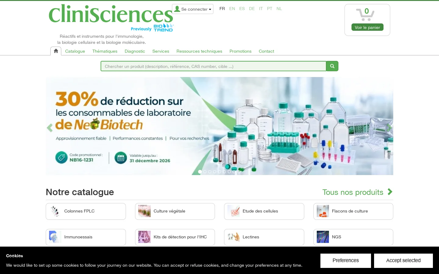 Clinisciences 首页截图