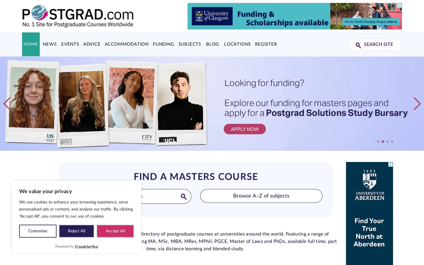 postgrad.com 首页截图