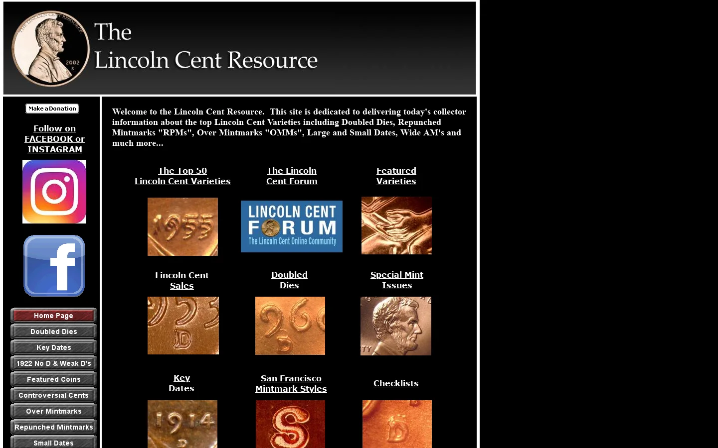 The Lincoln Cent Resource 首页截图