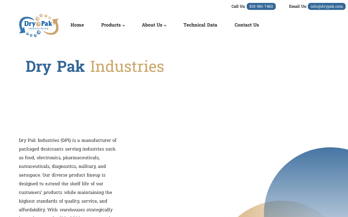 Dry Pak Industries 首页截图