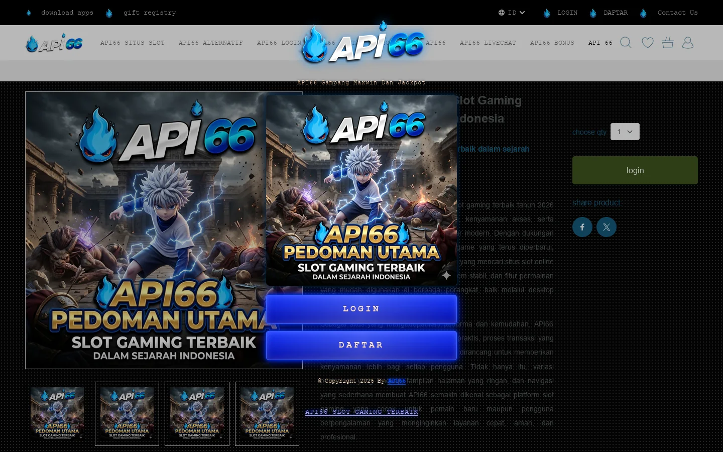 API66 Pedoman Utama Slot Gaming Terbaik Dalam Sejarah Indonesia 首页截图