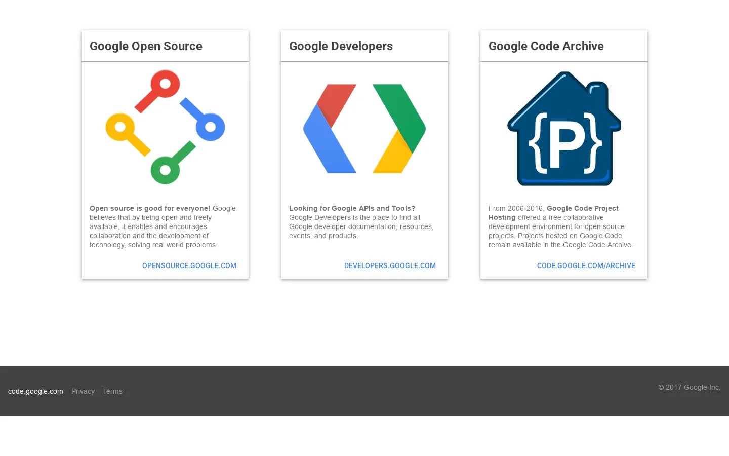 Google Code 首页截图