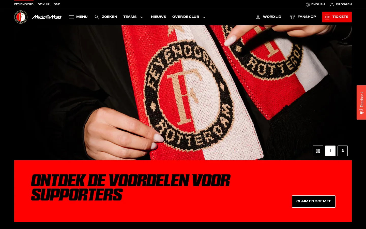 Officiële website van Feyenoord Rotterdam: Nieuws, wedstrijden en meer 首页截图
