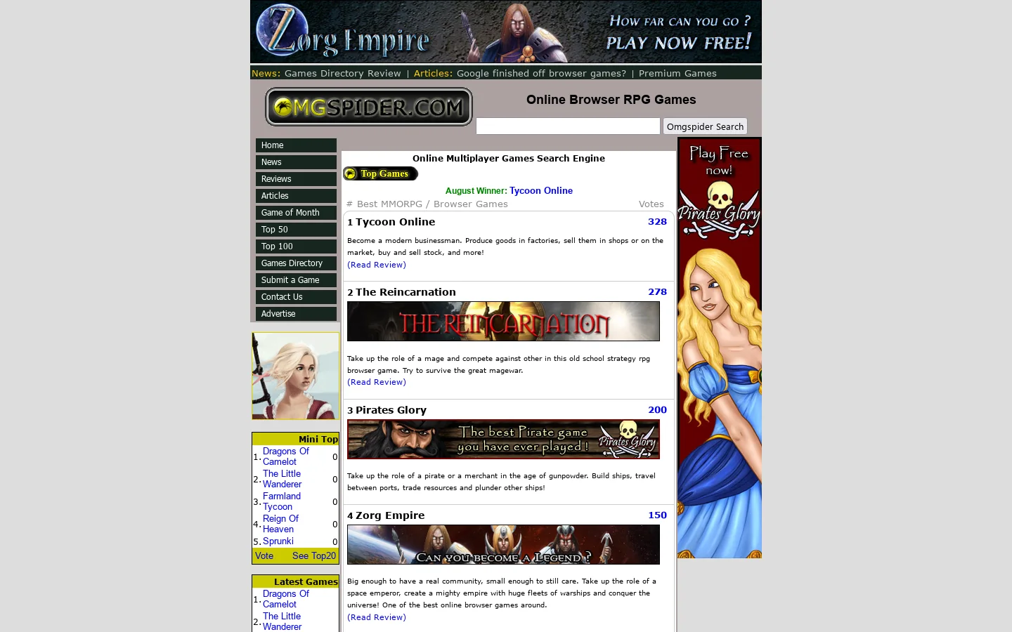 Online browser games | Find the best rpg games here 首页截图