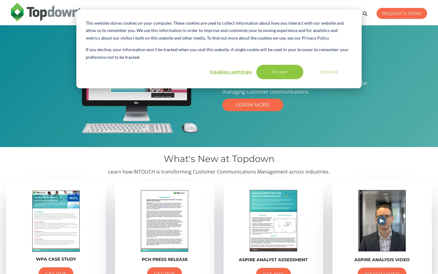 Customer Communications and Correspondence Management | Topdown 首页截图