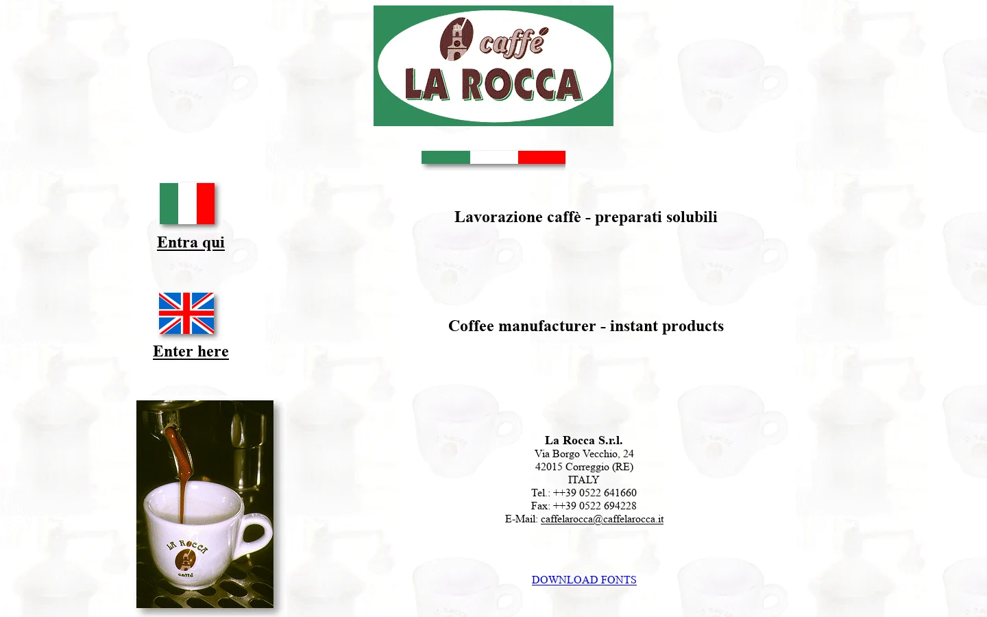 Caffè la Rocca - lavorazione caffè e preparati solubili - Italian coffee manufacturer and instant coffee products 首页截图