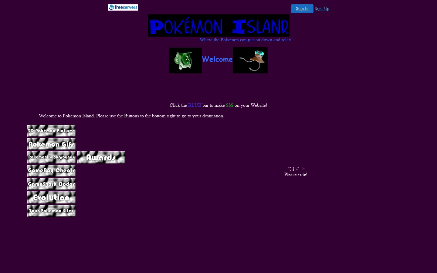 Pokemon Island 首页截图