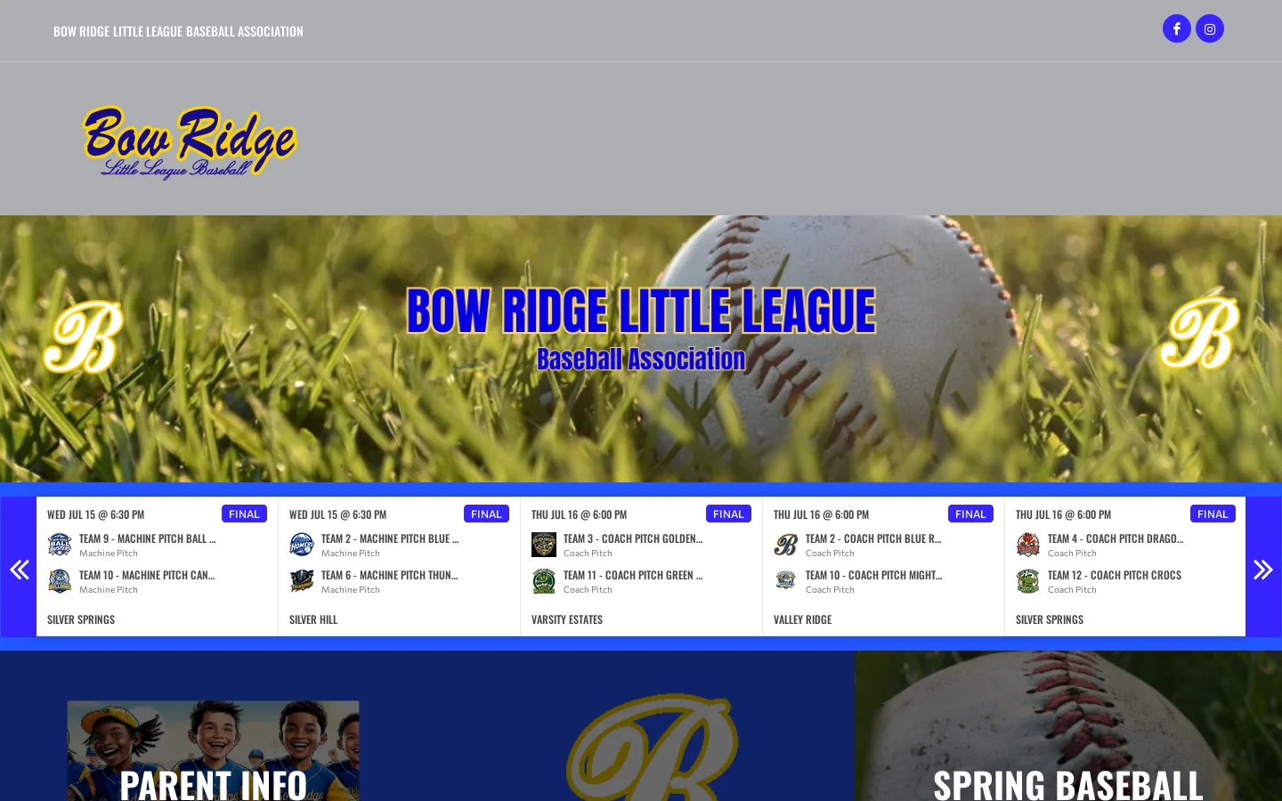 Bow Ridge Little League Baseball Association : Powered by TeamLinkt 首页截图