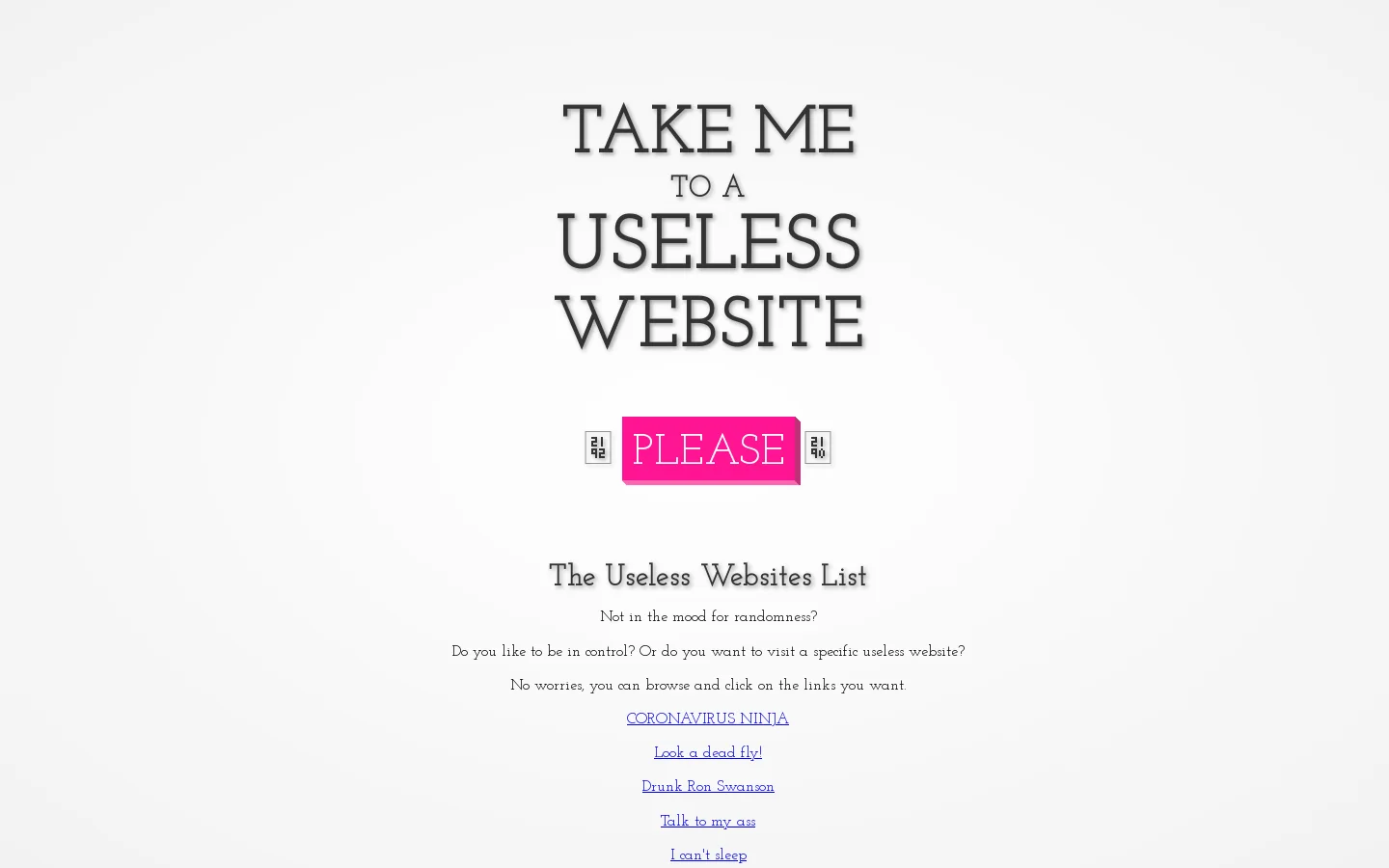 The Useless Website 首页截图