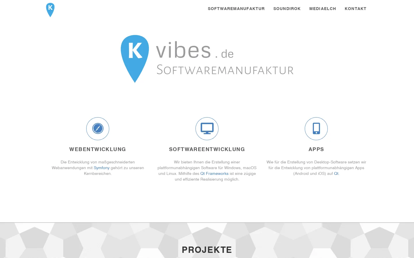 k.vibes Softwaremanufaktur 首页截图