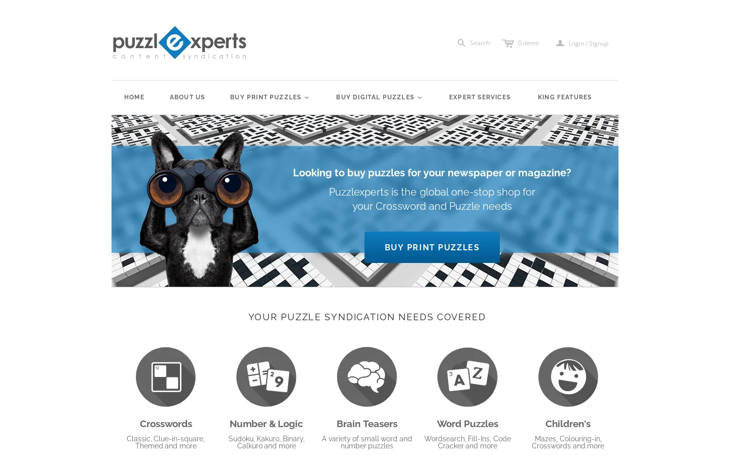 Puzzlexperts Syndicated Crosswords & Puzzles 首页截图