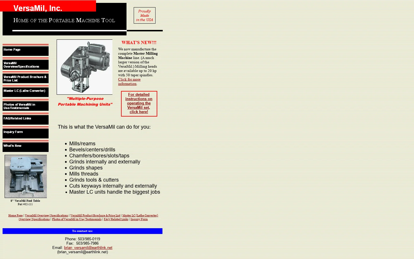 Home of the Portable Machine Tool 首页截图