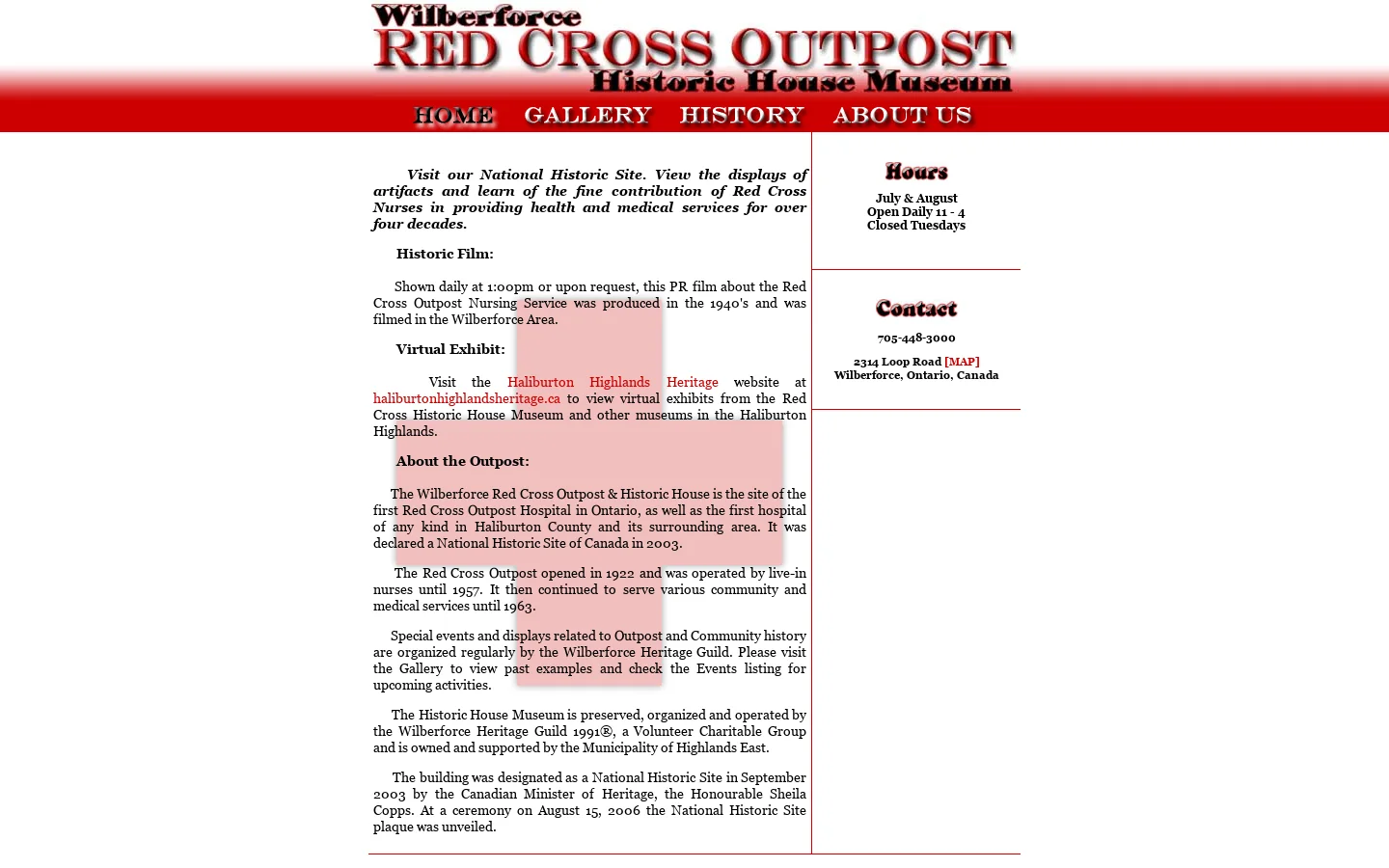 Wilberforce Red Cross Outpost 首页截图