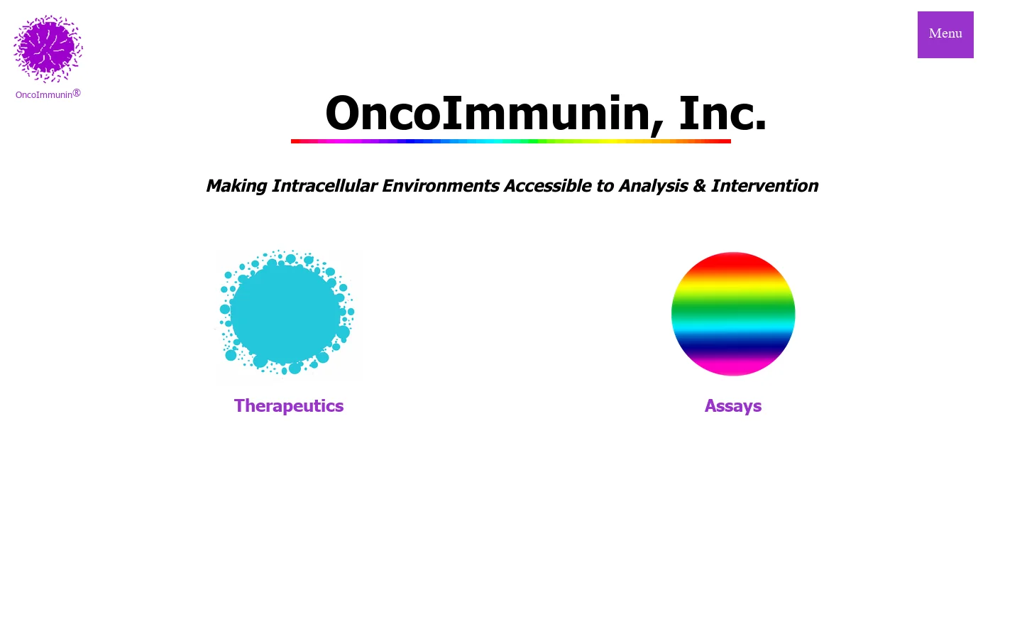 OncoImmunin, Inc. - technology for assay and oligonucleotide-therapeutic applications 首页截图