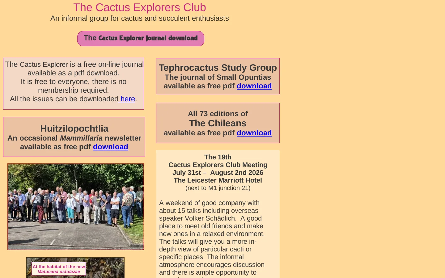cactusexplorers.org.uk 首页截图