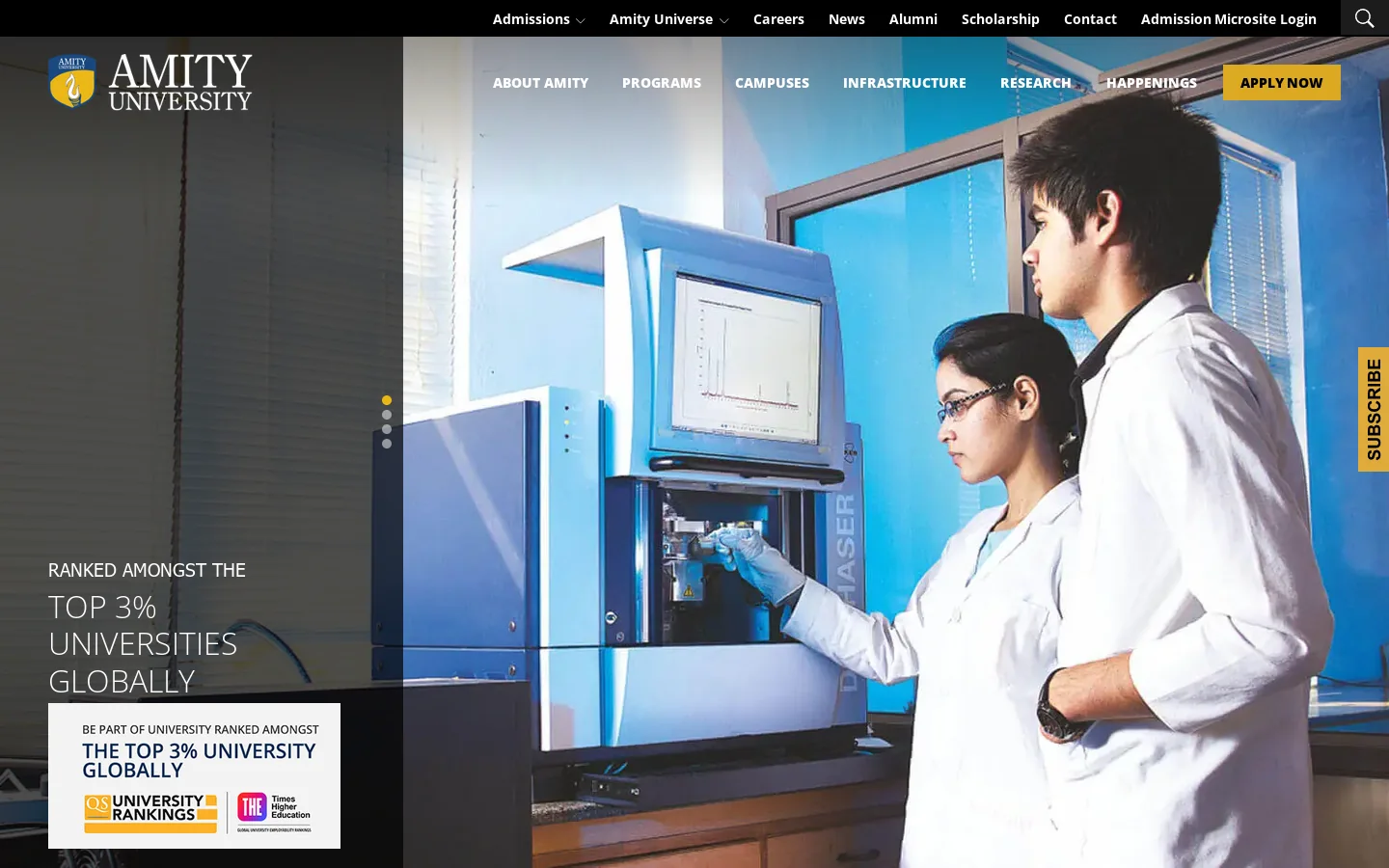 Amity University 首页截图