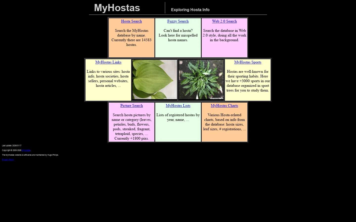 MyHostas Overview 首页截图