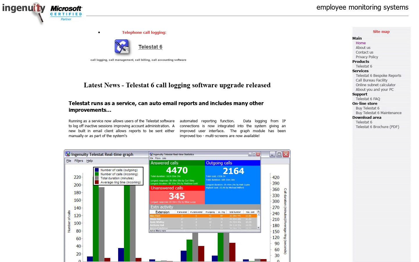 Telephone Call Logger/Logging/Billing/Accounting Software 首页截图