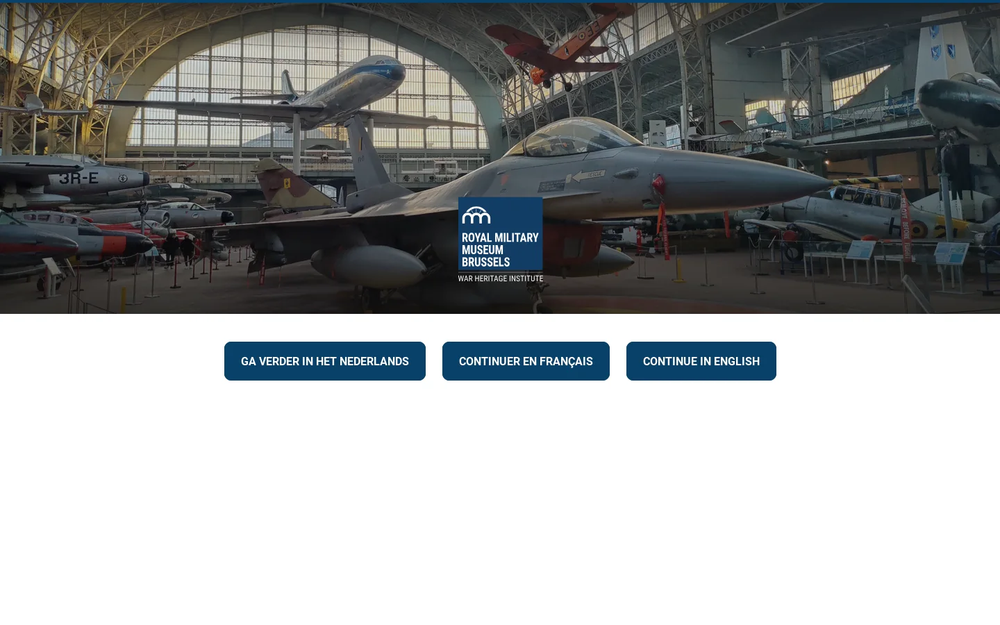 Taalkeuze | Royal military museum Brussels 首页截图