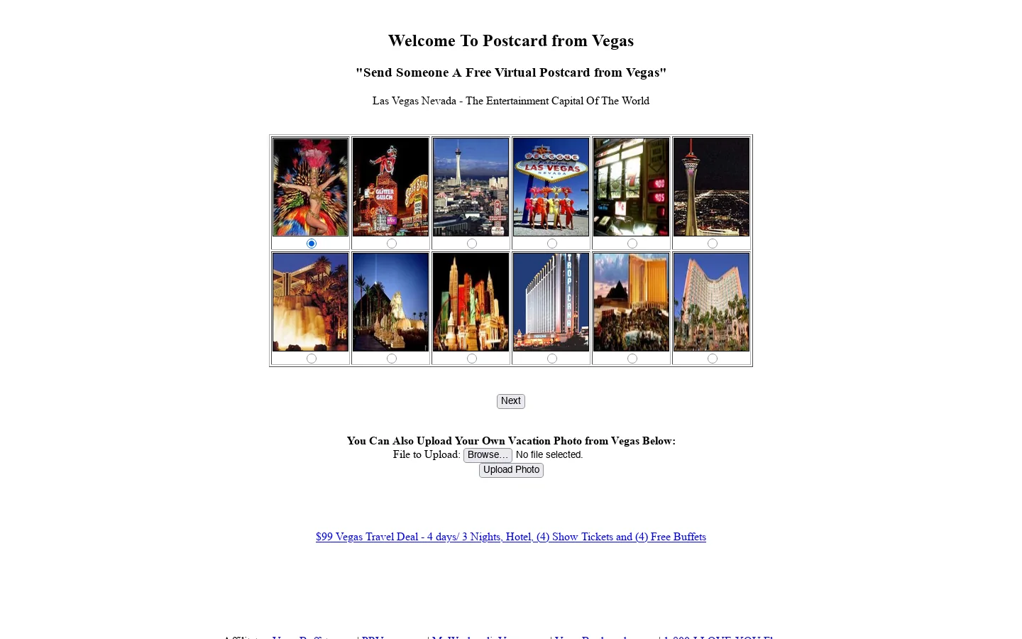 Postcard from Vegas Free Virtual Postcard from Las Vegas, NV 首页截图