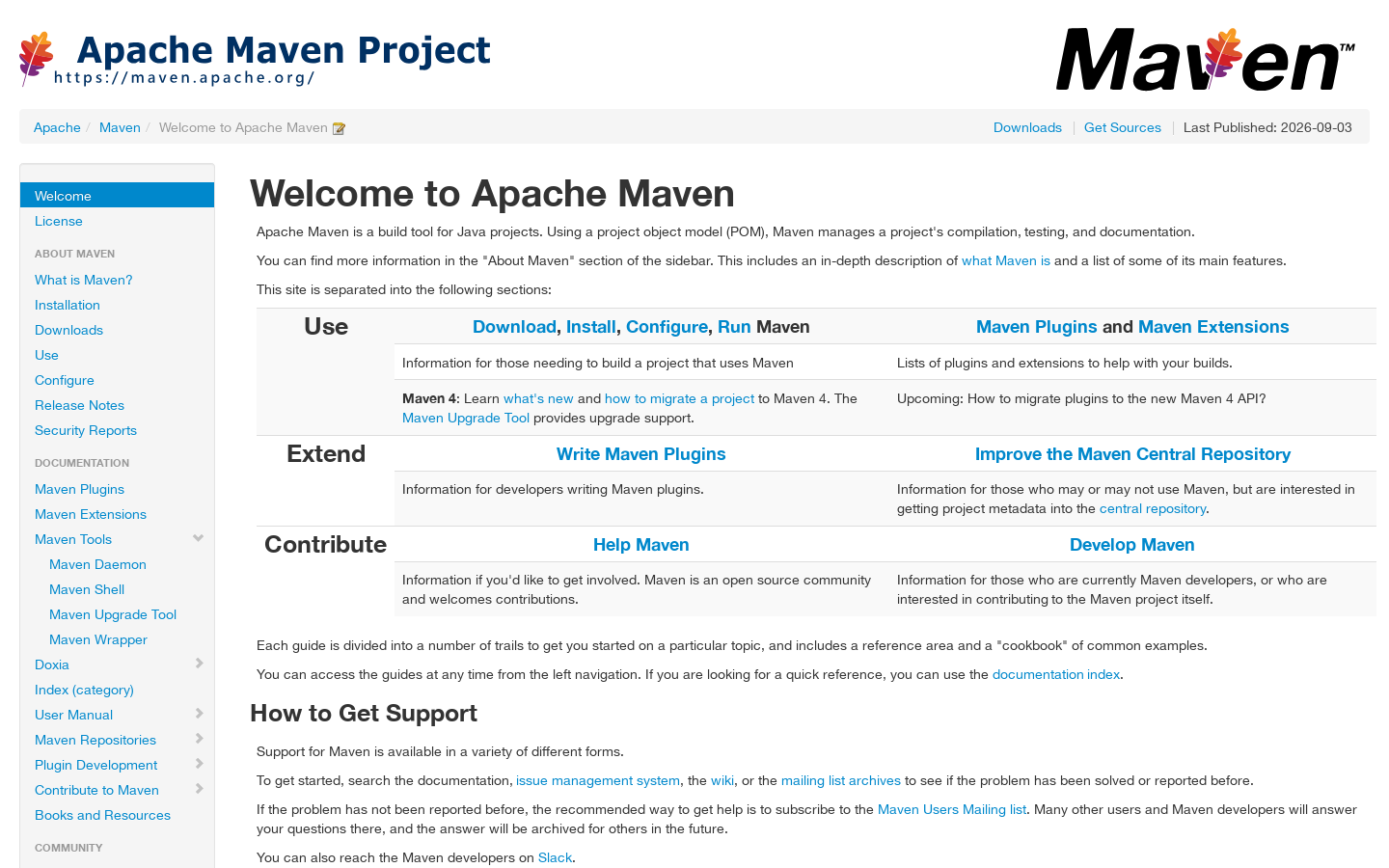 Maven 首页截图