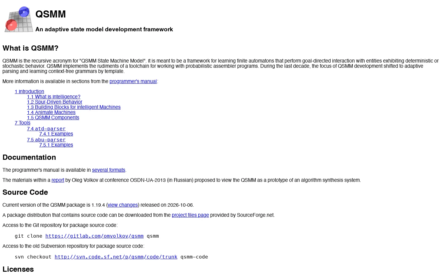 QSMM State Machine Model 首页截图