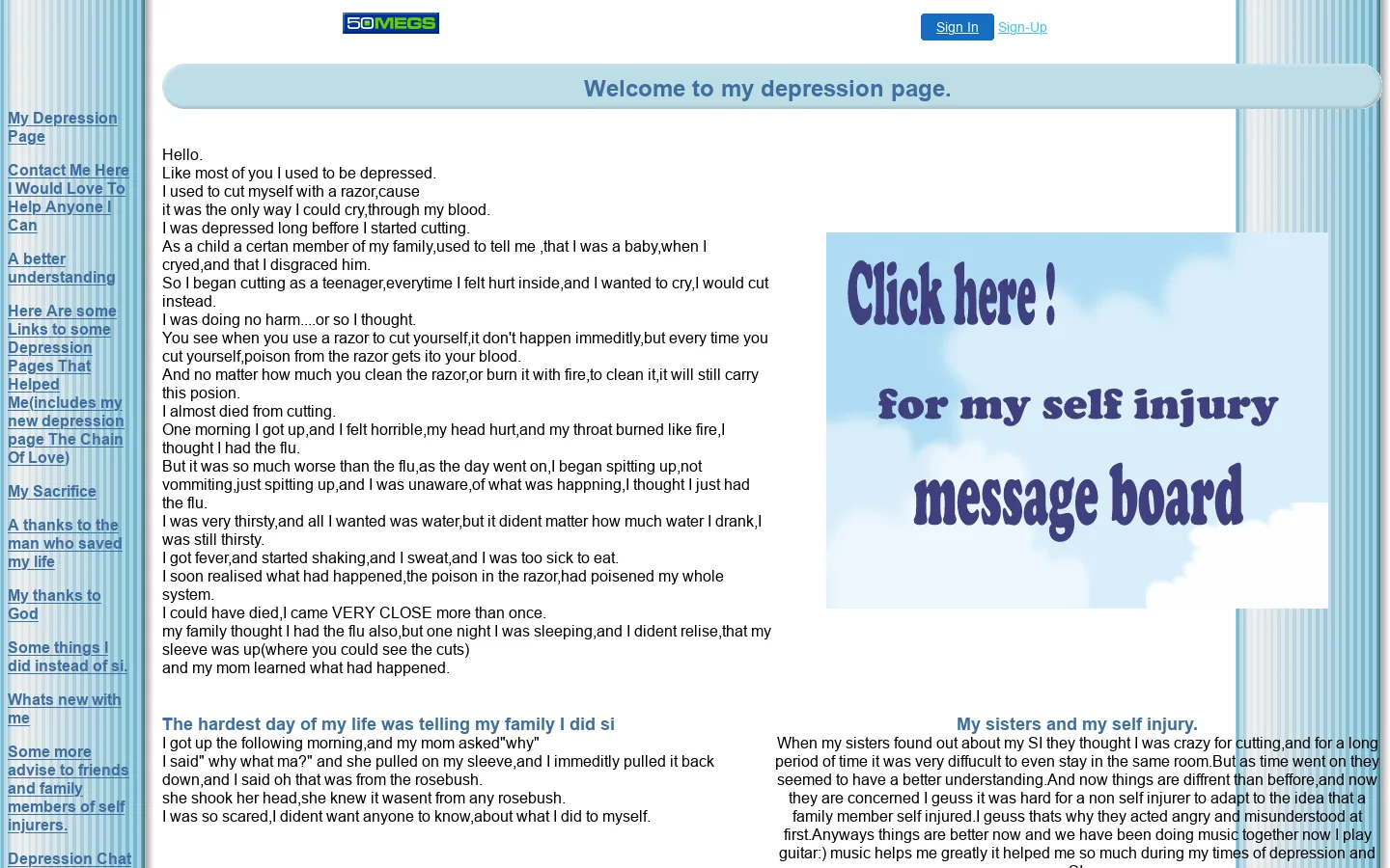 My Depression Page 首页截图