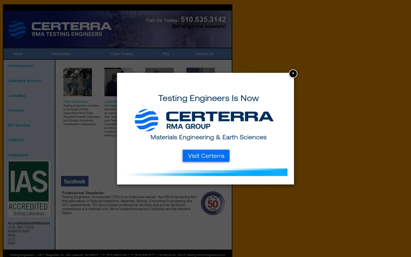 Testing Engineers 首页截图