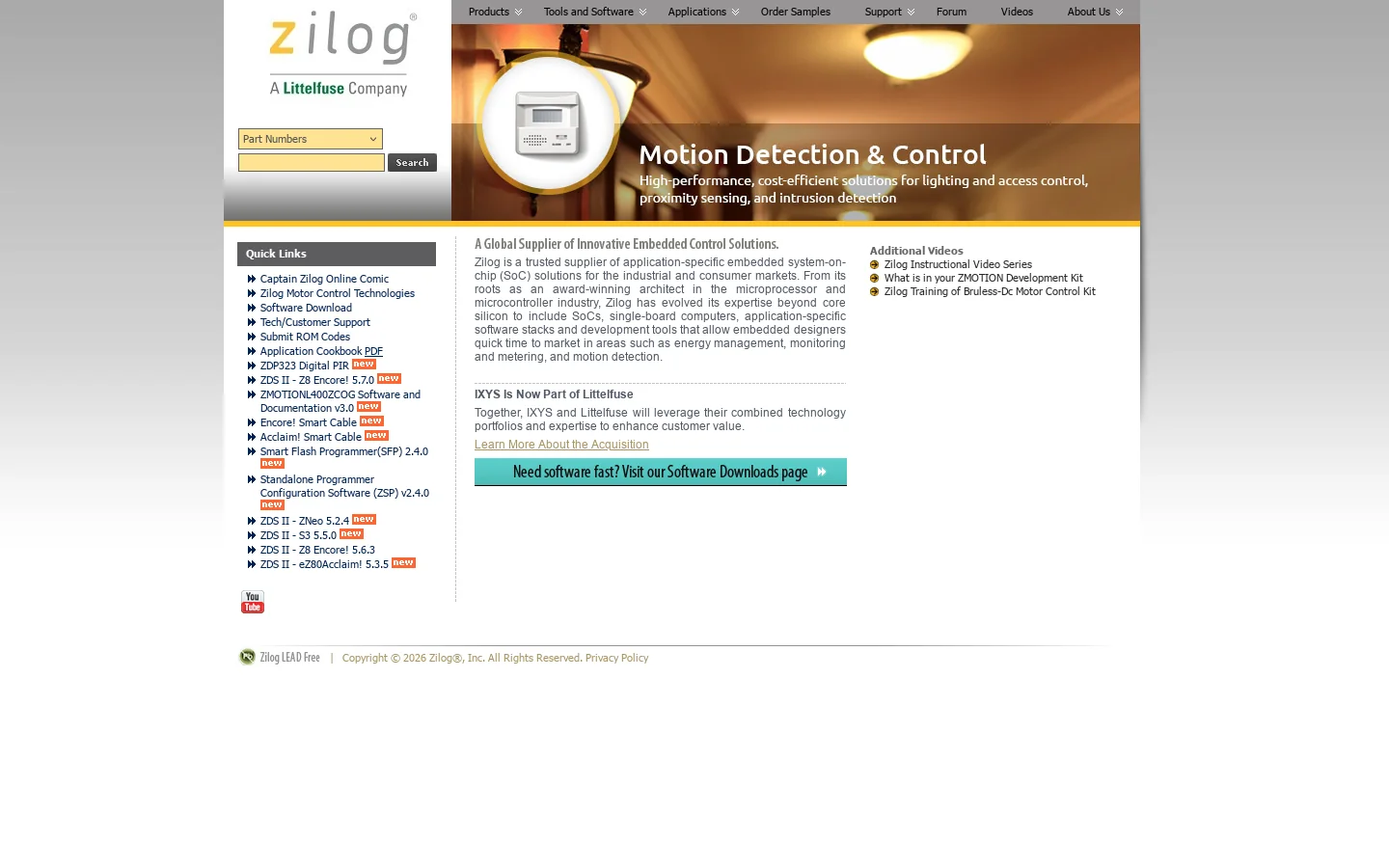Zilog 首页截图