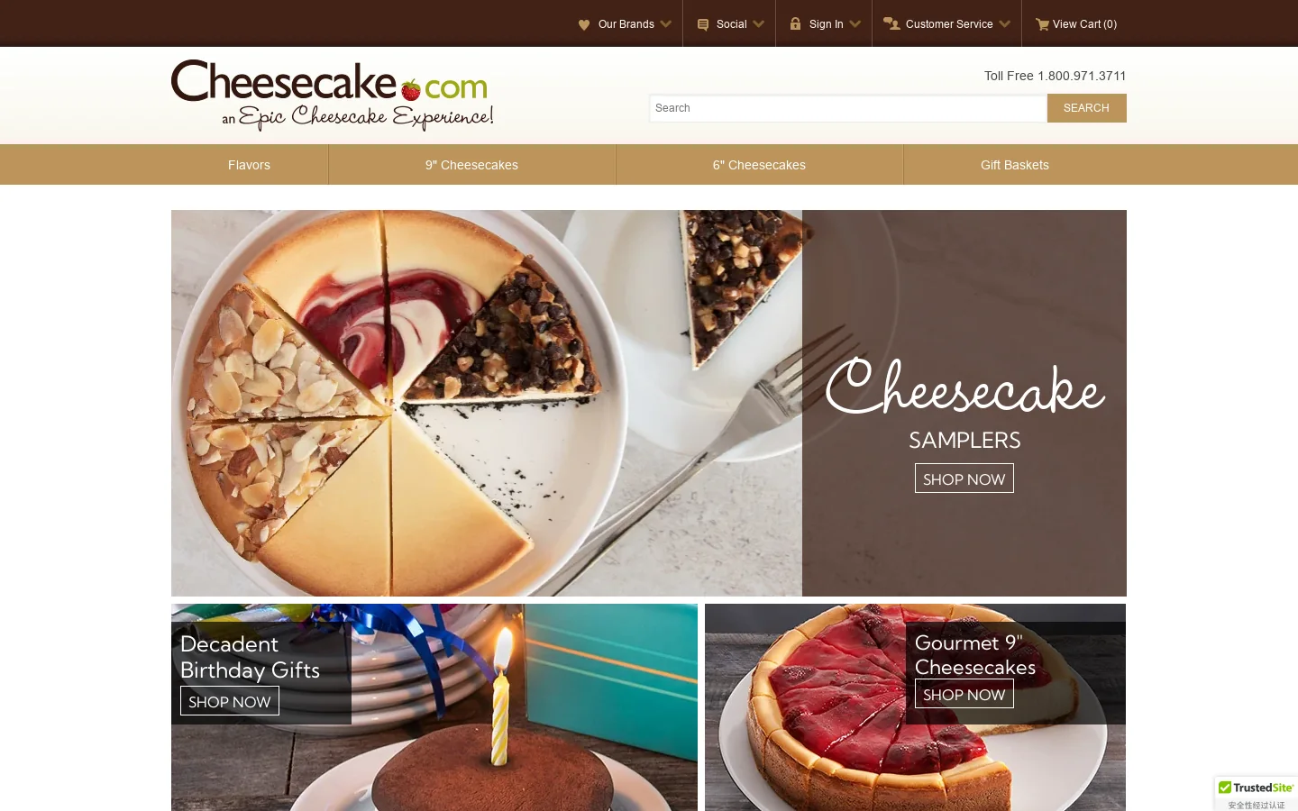 Cheesecake.com 首页截图