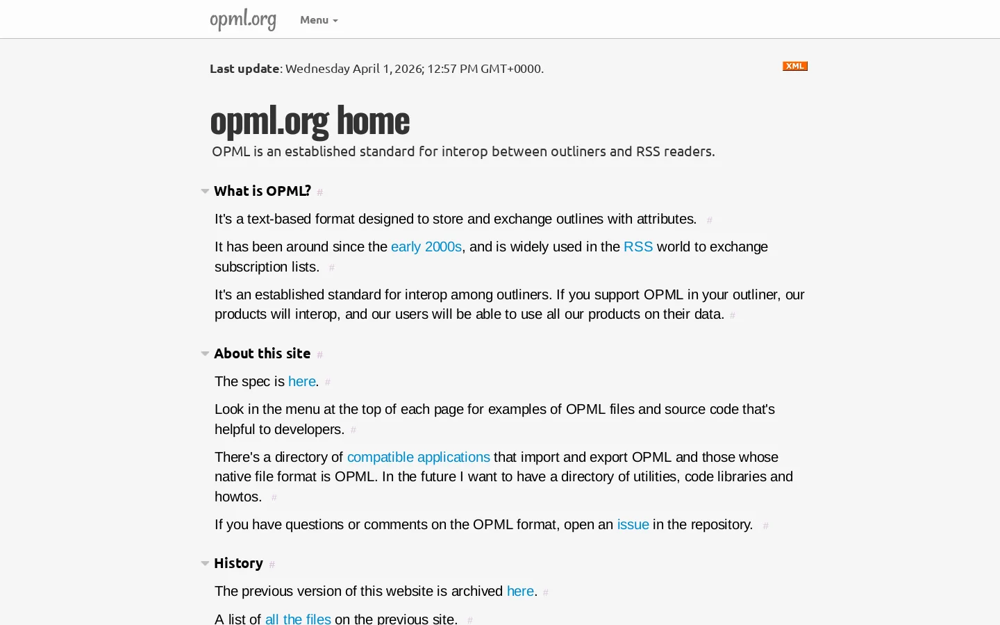 opml.org home 首页截图