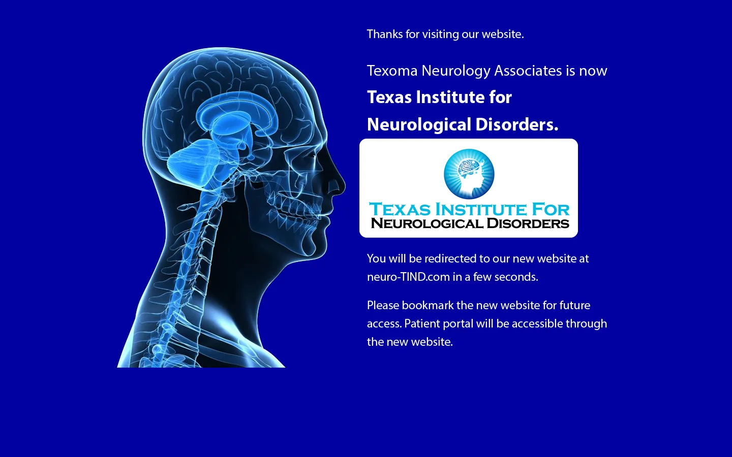 Texas Institute for Neurological Disorders 首页截图