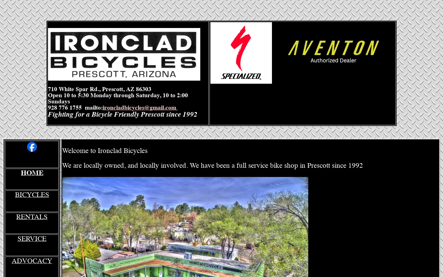 Ironclad Bicycles 首页截图