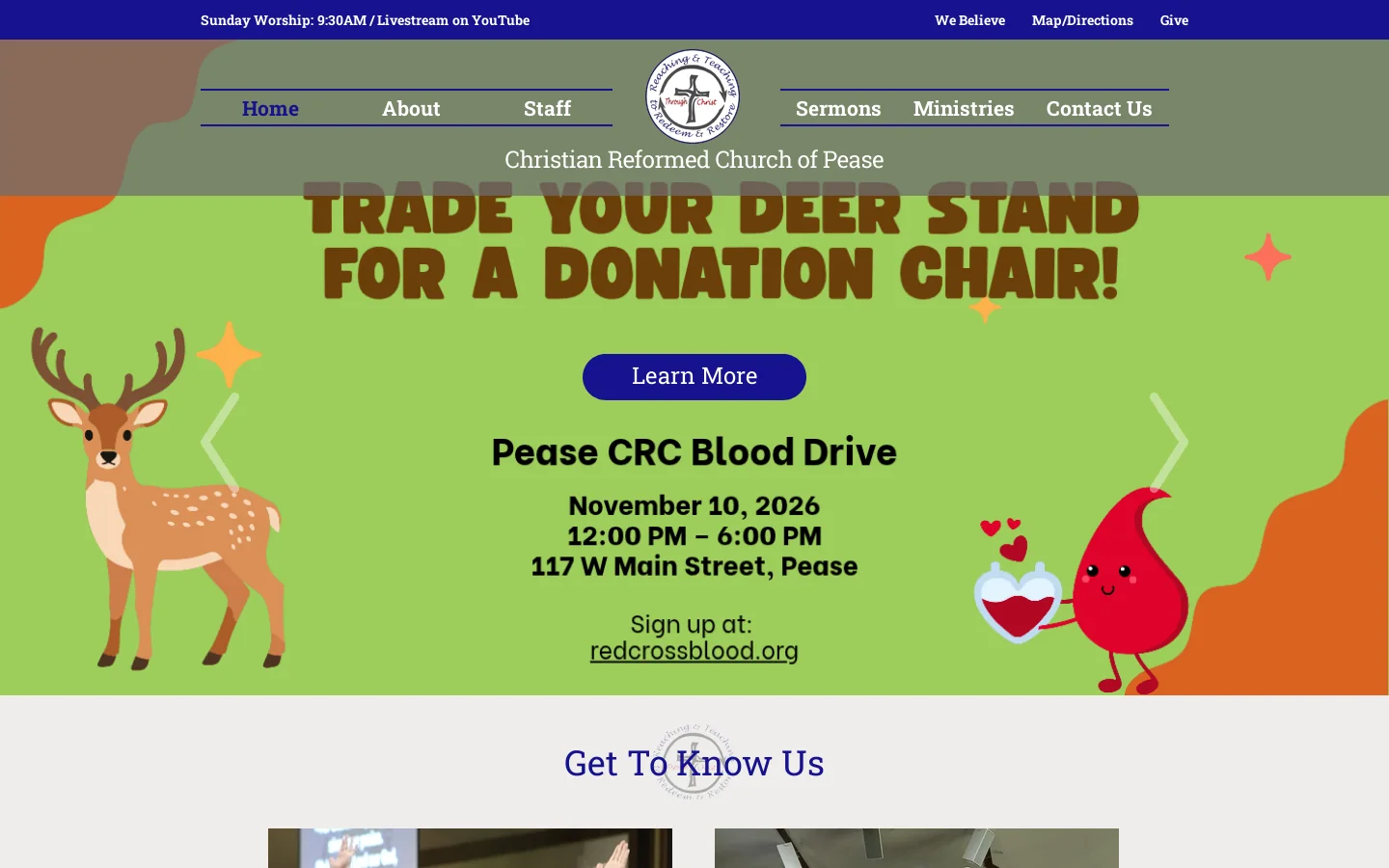 Christian Reformed Church of Pease - Pease, MN 首页截图