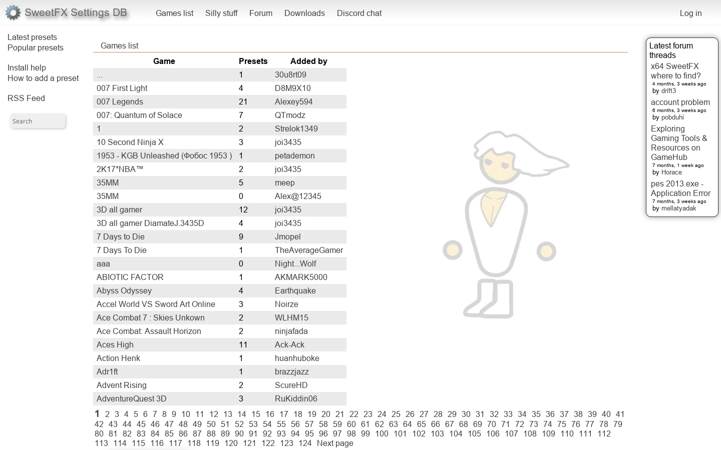 SweetFX Settings Database 首页截图