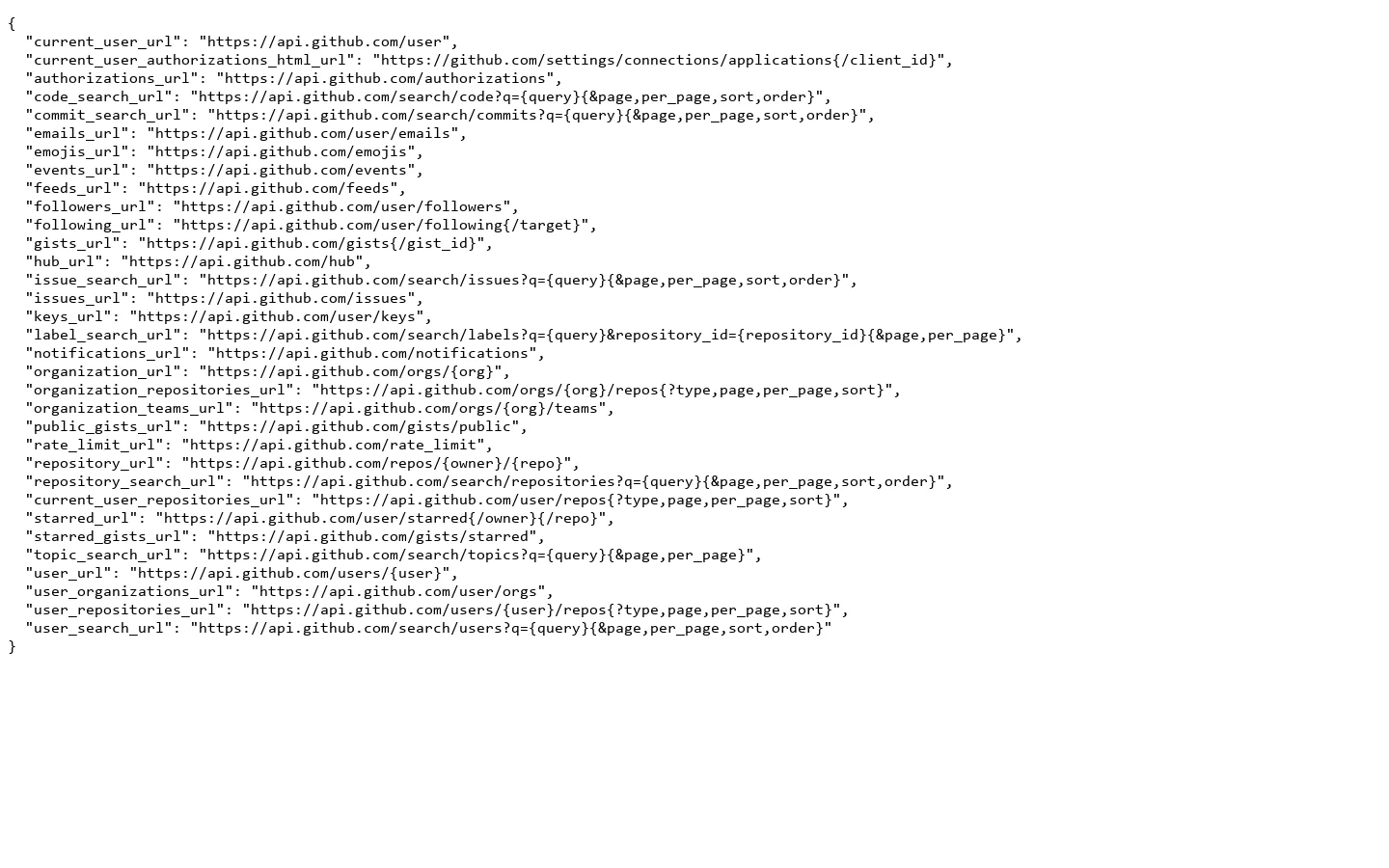 api.github.com 首页截图
