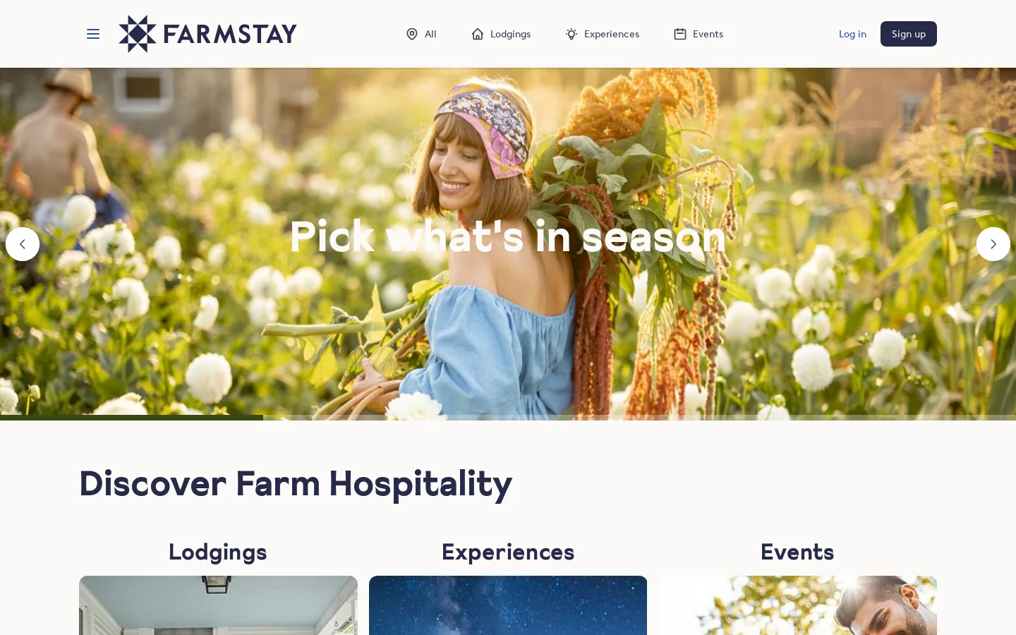Farm Stays, Experiences & Events | Farmstay 首页截图