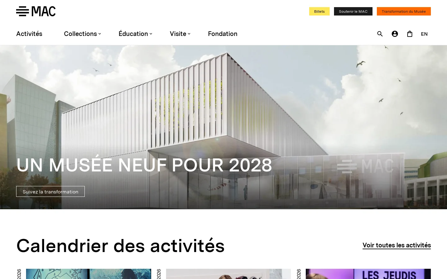 Musée d’art contemporain de Montréal - MAC 首页截图