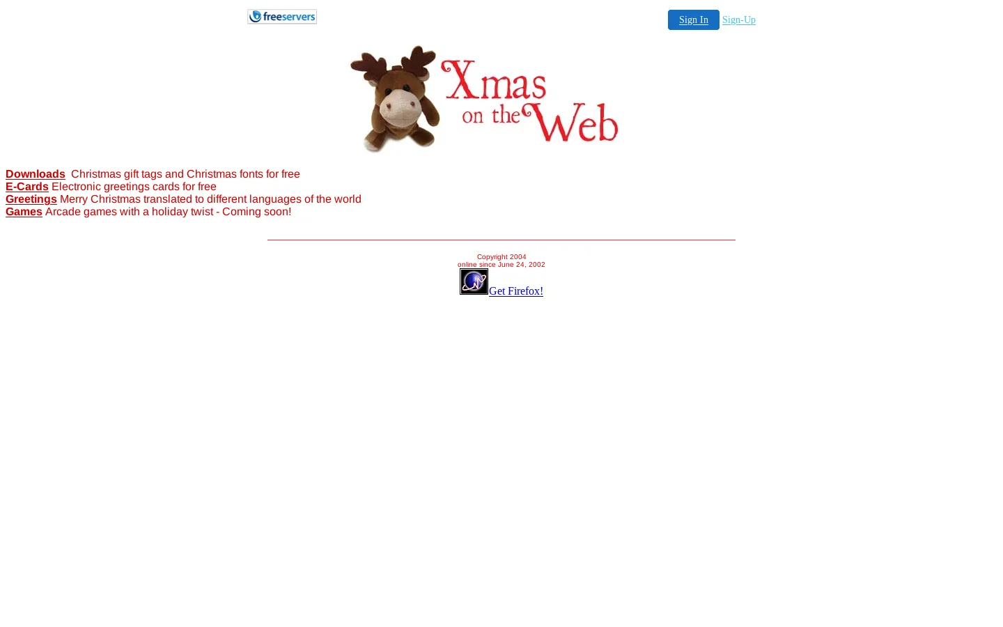 Xmas on the Web 首页截图