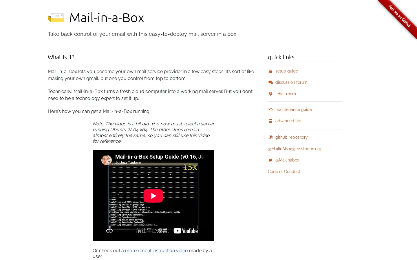 Mail-in-a-Box 首页截图